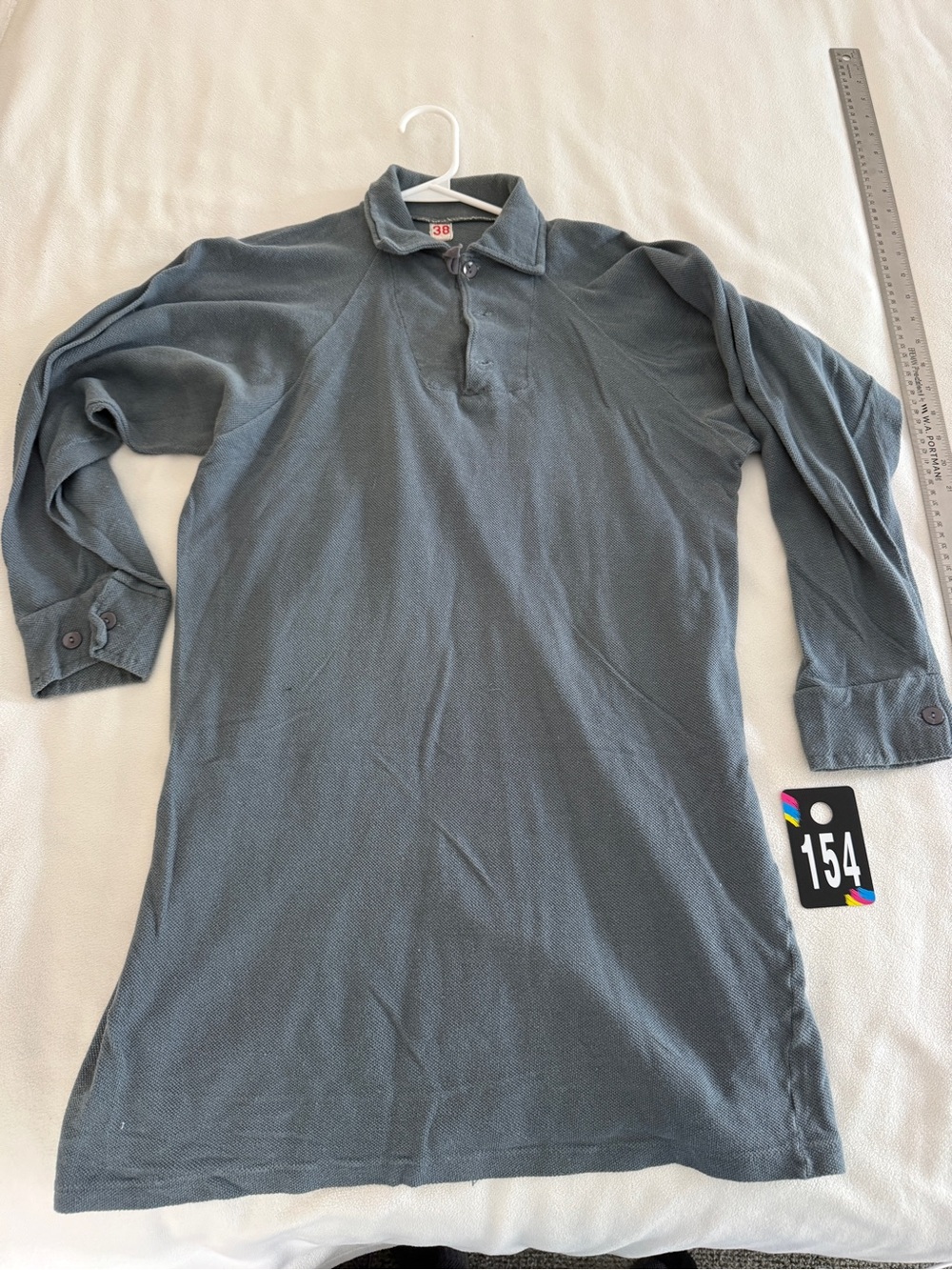 Men's Long-Sleeve Polo Shirt in Slate Gray
